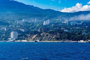 Seascape with a view of the coastline of Yalta, Crimea photo