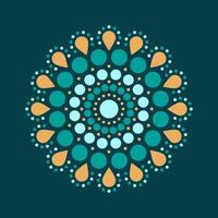 Dot painting meets mandalas. Aboriginal style of dot painting and power of mandala. Decorative flower vector
