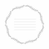 Natural vector frame. Contour linear branch. Template for greeting card, invitation, poster