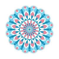 vector de ornamento de mandala. una flor de color de geometría simétrica. dibujo étnico coloreado.