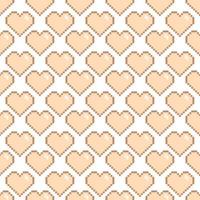 Vector seamless pattern of hearts. Pixel background. Love. Valentines Day.
