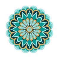 Mandala vector. A symmetrical round green monochrome ornament. Ethnic draw vector