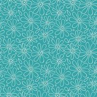 Vector seamless natural pattern. Light contour floral print. Children's background