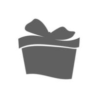 caja de regalo con cinta. icono de diseño plano. banners, plantilla de diseño gráfico o sitio web. color gris vector