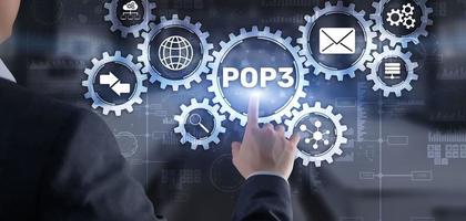 protocolo pop3. concepto de internet de tecnología de TI foto