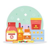 Medicines With Various Types of Drugs and Shape Concept vector