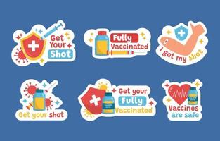 Immunization Sticker Set vector