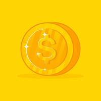 Coin gold shiny 3d vector icon invest business finance element