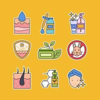 Beauty Skin Care Laboratory Icon Set vector