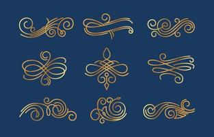 Swirl Ornaments Decorative Elements Set vector