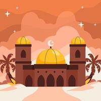 Mosque on The Desert vector