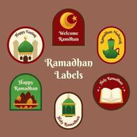 Ramadhan Label Set vector