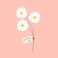 Vector illustration of flowers. Daisy. Bouquet. Daisy. Hand drawn. Isolated background.