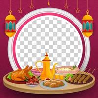 Iftar Food in Frame Background vector