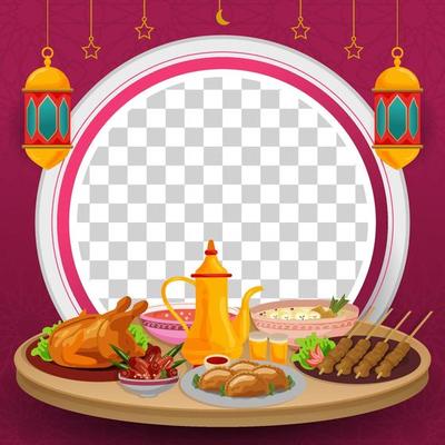 Iftar Food in Frame Background