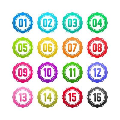 Bullet point number gradient colored design collection.eps
