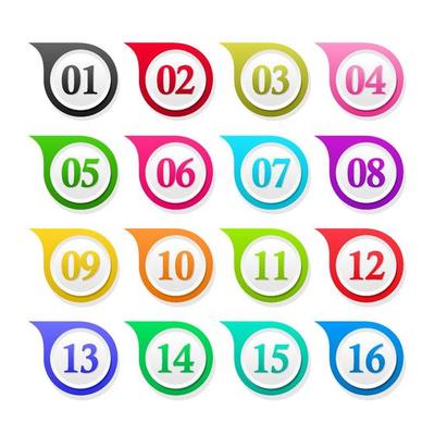 Bullet point number abstract gradient design collection