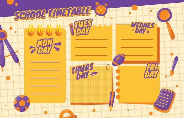 School Timetable Template Design