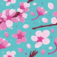 Beauty Pink Cherry Blossom Seamless Pattern