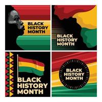 Black History Month Social Media Collection vector