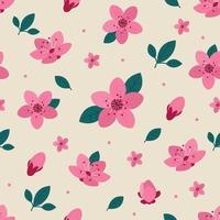 Cherry Blossom Seamless Pattern vector