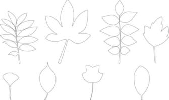 Leaf outline drawings collection vector