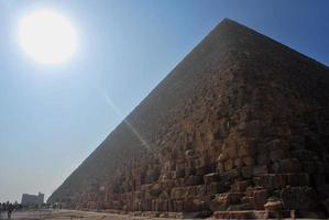 pyramid with sunbeam photo