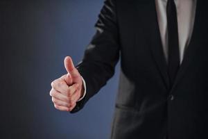 A man passing by using biometric fingerprint photo