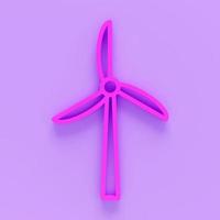 3d render of Rotating windmill linear icon. Thin line illustration. Wind eco energy contour symbol. 3d illustration isolated outline drawing. photo