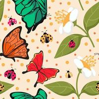 Bug Insects Seamless Pattern vector