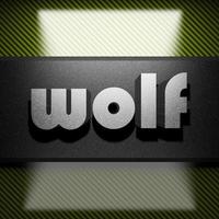 wolf word of iron on carbon photo