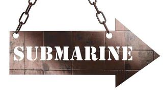 submarine word on metal pointer photo
