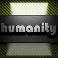 humanity word of iron on carbon photo