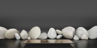 Template stone podium background pallet product stand for placing text and products photo
