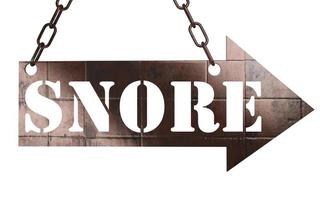 snore word on metal pointer photo