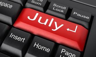 July word on red keyboard button photo