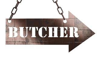 butcher word on metal pointer photo