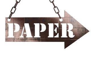 paper word on metal pointer photo