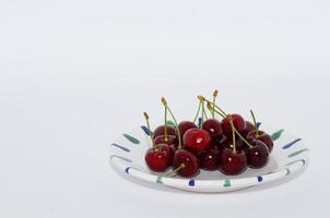 cherries on plate above photo