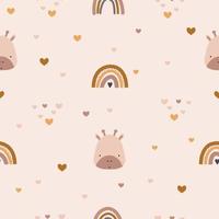 Cute boho rainbow seamless pattern. Creative childish print for fabric, wrapping, textile, wallpaper, apparel. Vector digital paper.