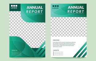 Green Annual Report Template vector