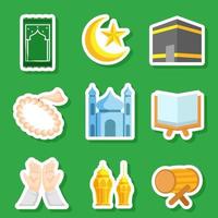 Islamic Journal Set Sticker Collection vector