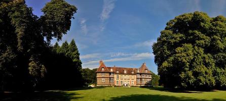 castle with garden panorama photo