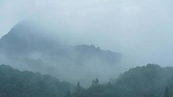 The beautiful mountains landscapes with the green forest and little village as background in the countryside of the China photo