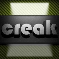 creak word of iron on carbon photo