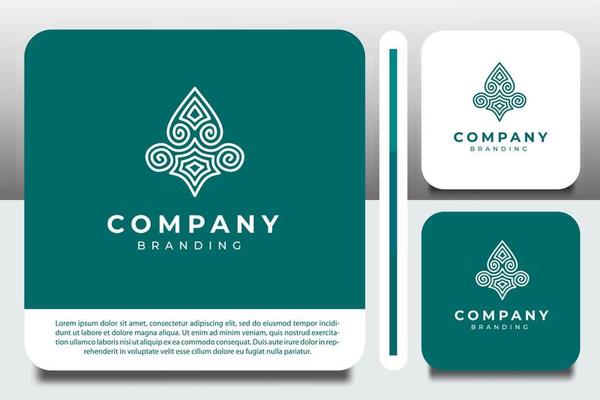 logo design template, with ornamental flower icons