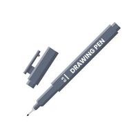 Drawing Pen Without Cap Flat Illustration. Clean Icon Design Element on Isolated White Background vector