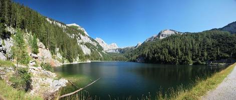 mountain lake panorama photo