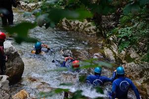 canyoning in wild water photo
