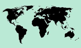 Ilustración de vector de silueta de mapa mundial